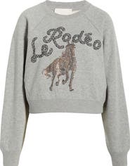 Cinq à Sept Jennifer Le Rodeo Beaded Cotton Blend Sweatshirt