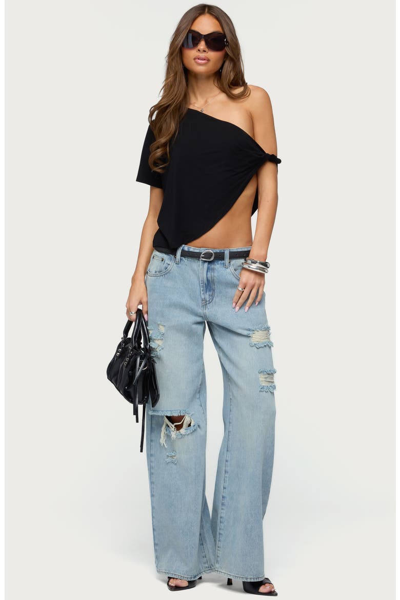 Ellah Distressed Low Rise Baggy Jeans, Alternate, color, LIGHT-BLUE-WASHED