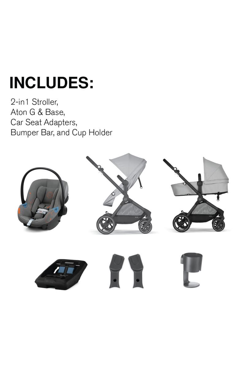 CYBEX EOS Stroller & Aton G Car Seat Travel System, Alternate, color, Lava Grey