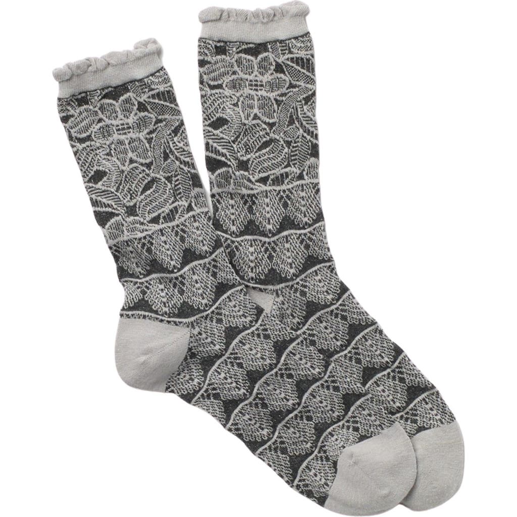 Natori Lace Trellis Crew Socks