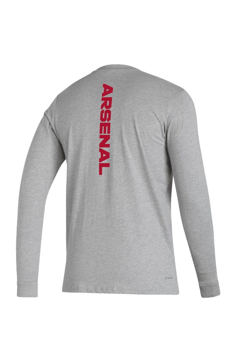 adidas Men's adidas Heather Gray Arsenal Vertical Wordmark Long Sleeve T-Shirt, Alternate, color, Heather Gray
