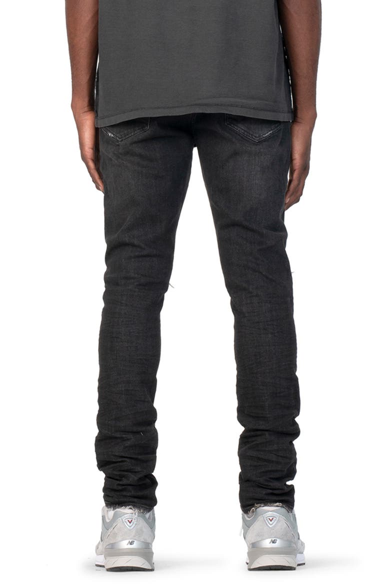 PURPLE Ripped White Paint Skinny Jeans, Alternate, color, BLACK OVER SPRAY