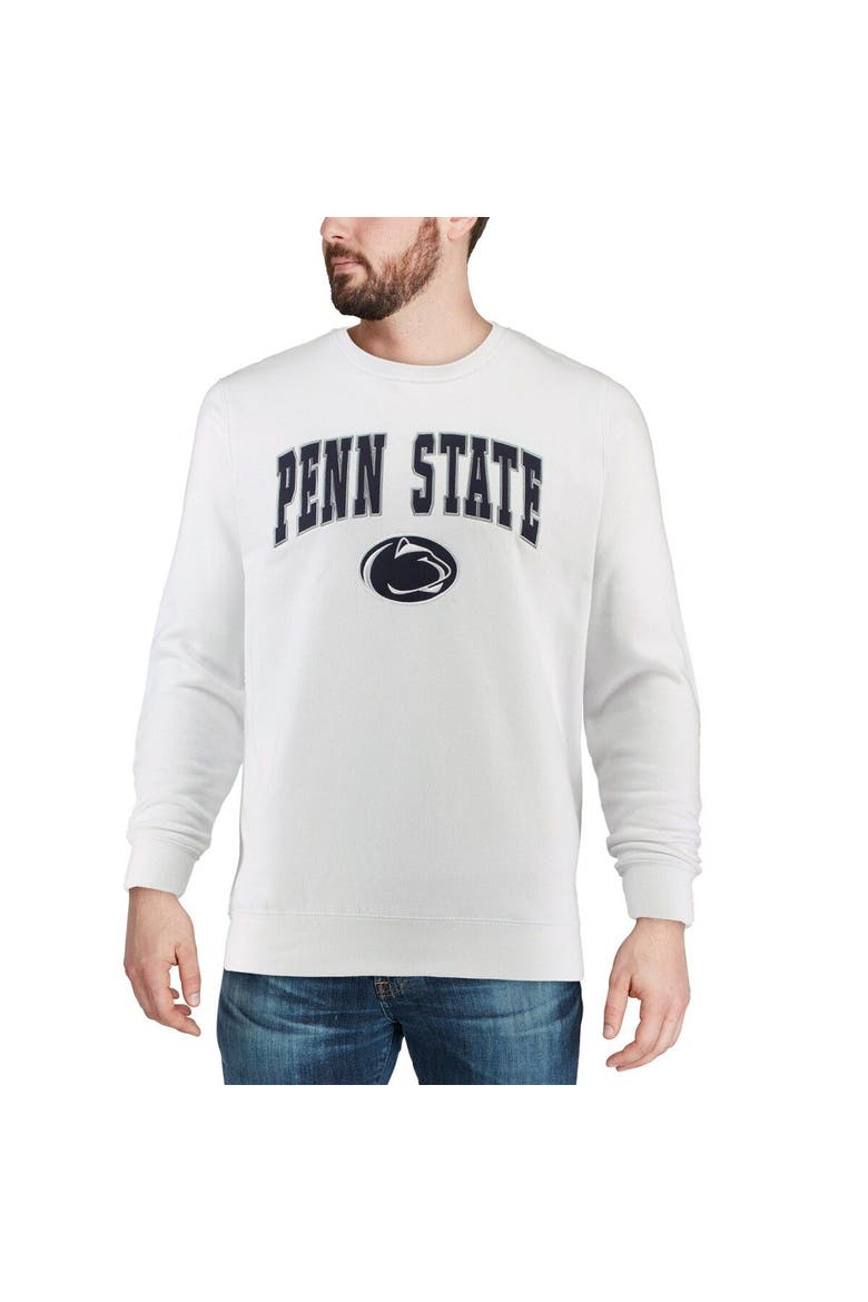 Men's Colosseum White Penn State Nittany Lions Arch & Logo Crew Neck Sweatshirt, Alternate, color, White
