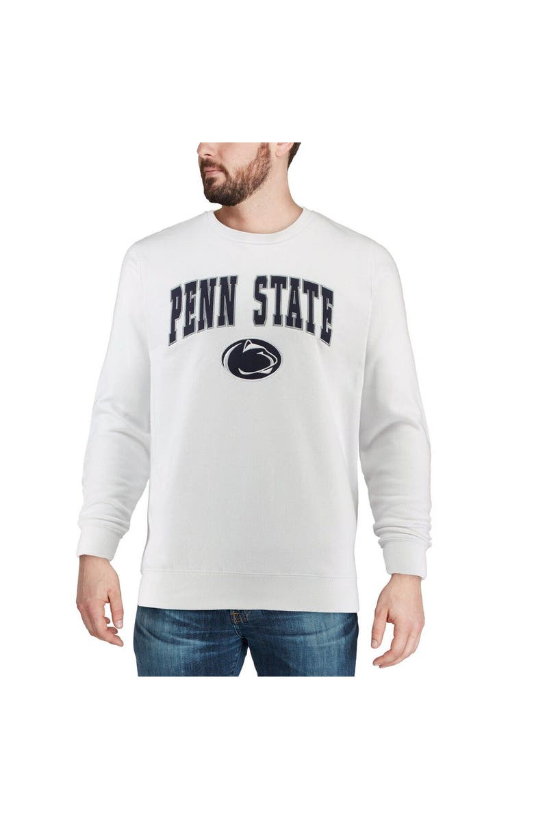 COLOSSEUM Men's Colosseum White Penn State Nittany Lions Arch & Logo Crew Neck Sweatshirt, Alternate, color, White