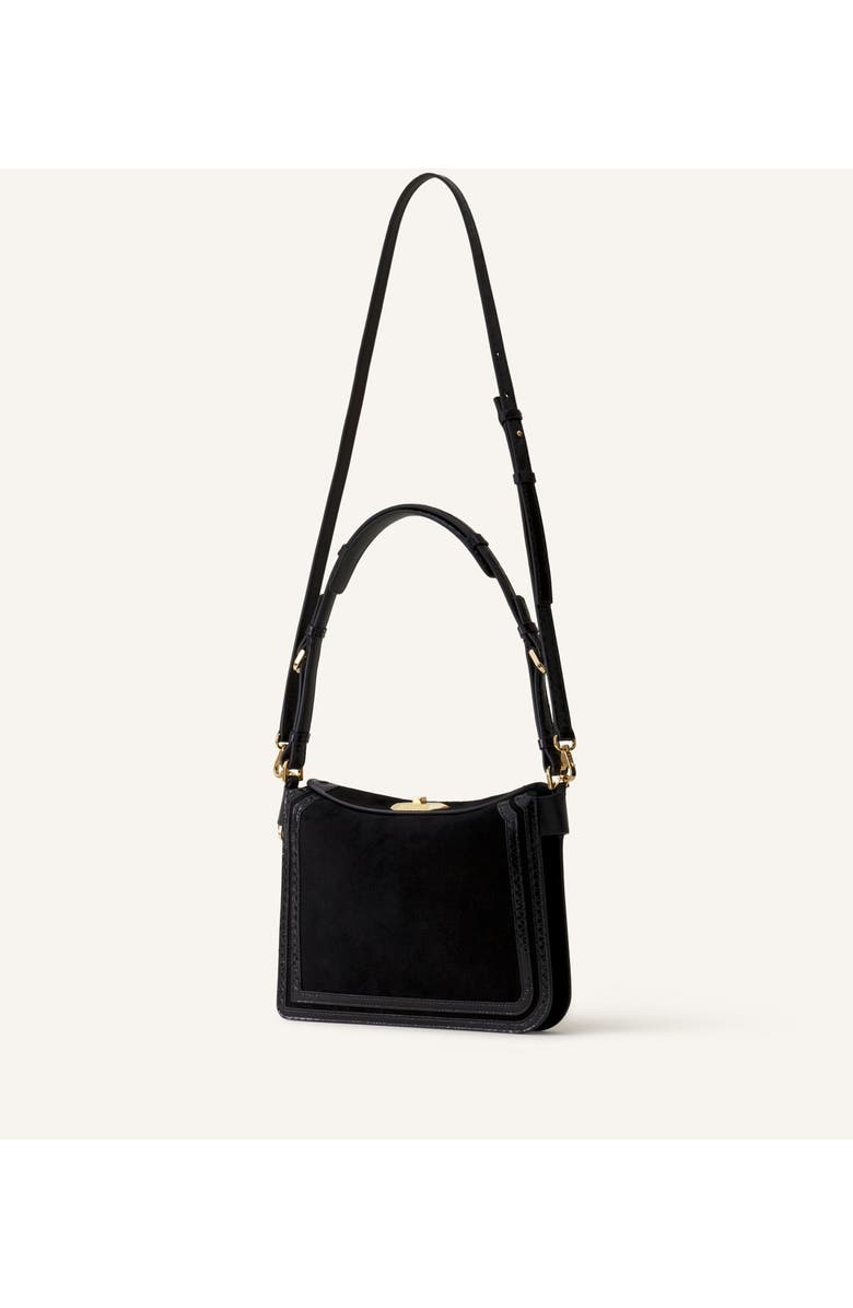 Lanvin Compagnon Small Asymmetrical Bag In Python Finishing, Alternate, color, Black/Black