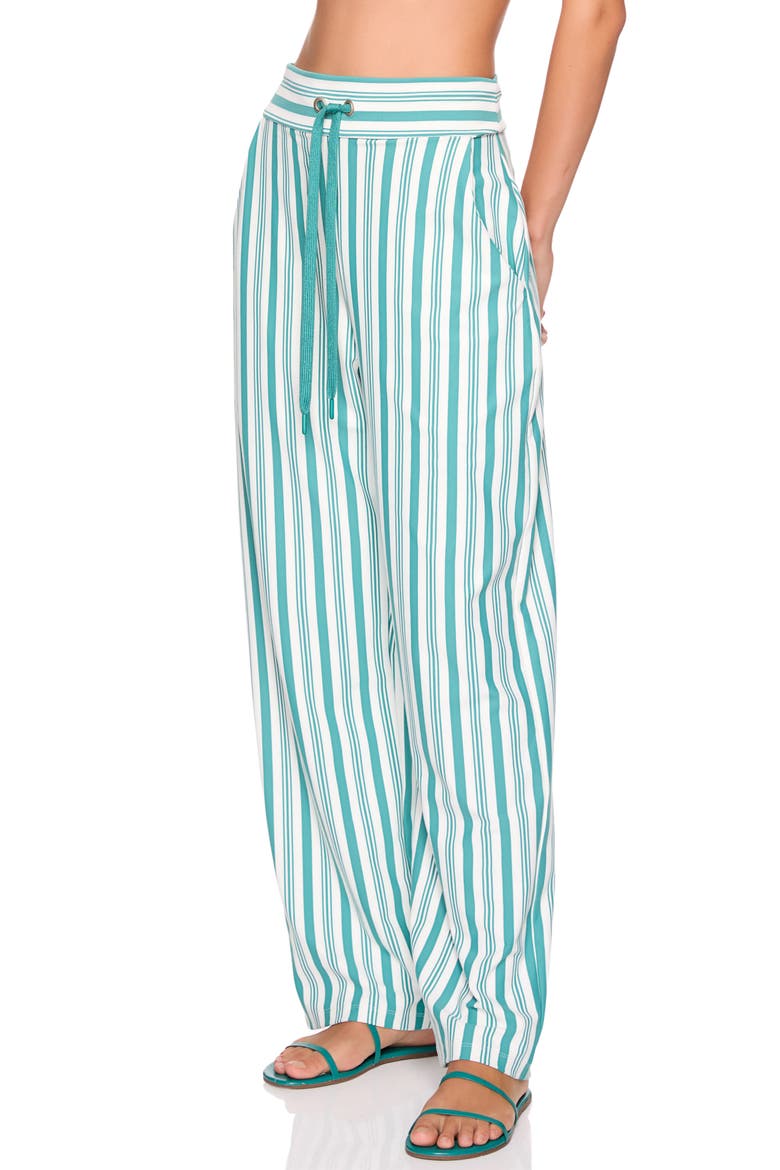 Stripe Wide Leg Pants, Alternate, color, FERN