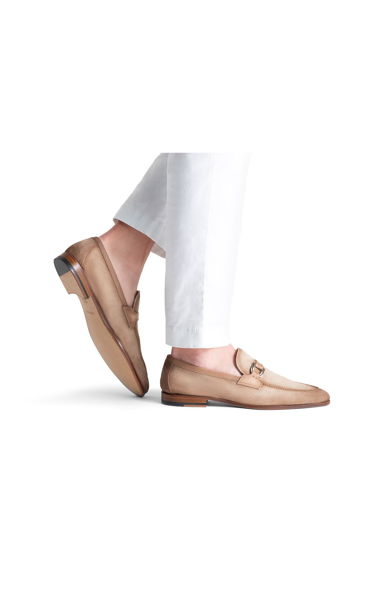 Silvano Buckle Suede Loafer, Alternate, color, TAUPE