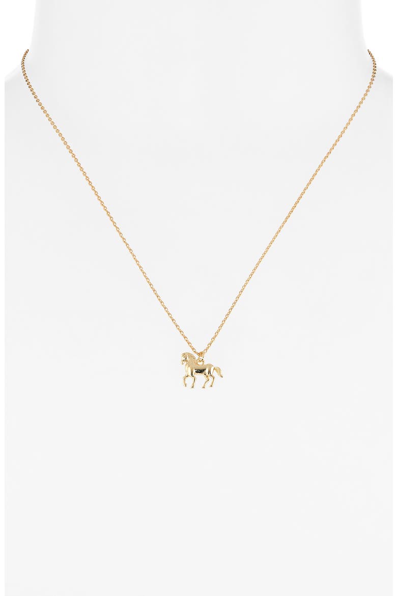 Horse Pendant Necklace, Alternate, color, GOLD