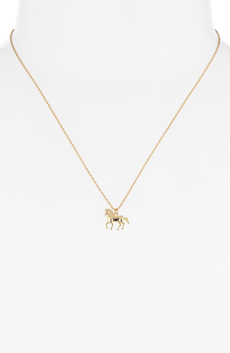 Estella Bartlett Horse Pendant Necklace, Alternate, color, Gold