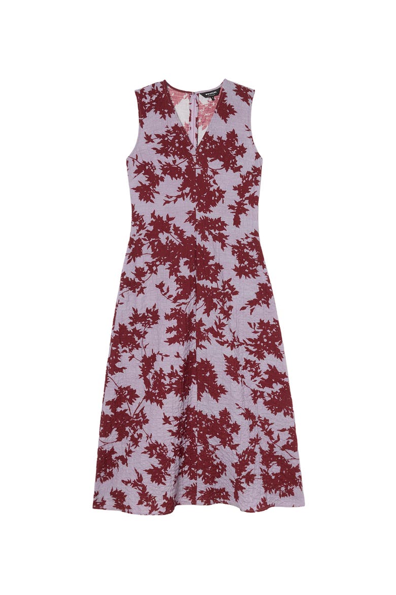 Floral V-Neck Textured Dress, Alternate, color, Purple/Multi