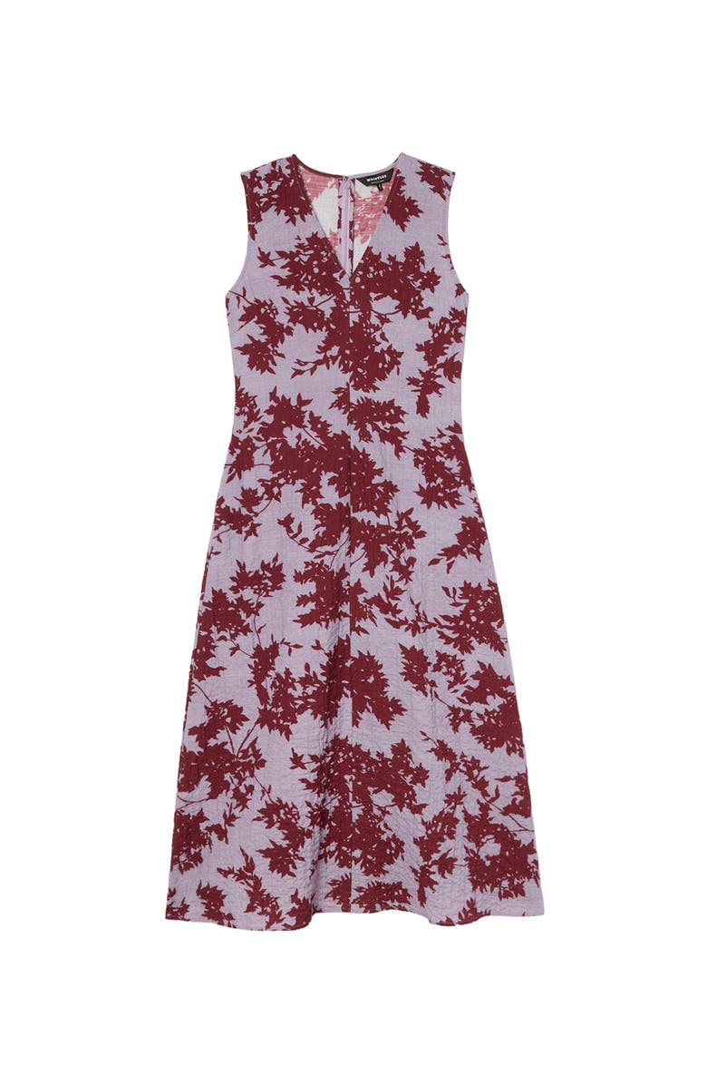Whistles Floral V-Neck Textured Dress, Alternate, color, Purple/Multi