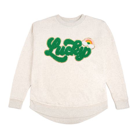 Lucky Rainbow Patch St. Patrick's Day Adult Sweatshirt