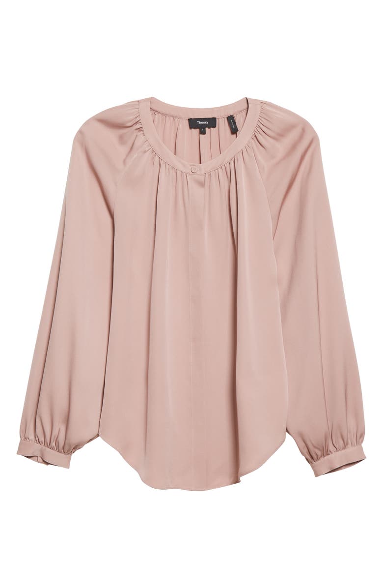 Theory Romantic Silk Blouse, Alternate, color, 