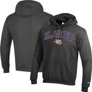 Champion Men's Champion  Charcoal LSU Tigers Arch Over Logo Pullover Hoodie