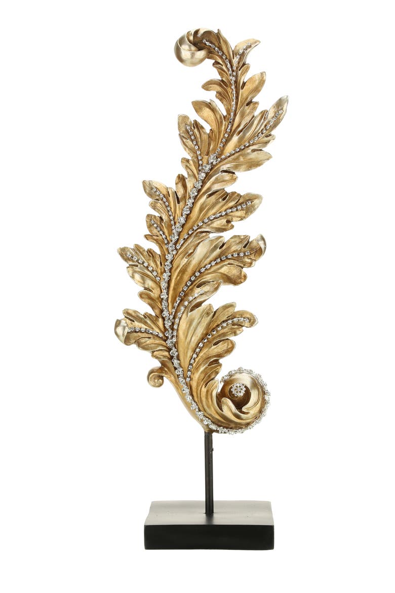 Jeweled Leaf Finial, Main, color, Gold