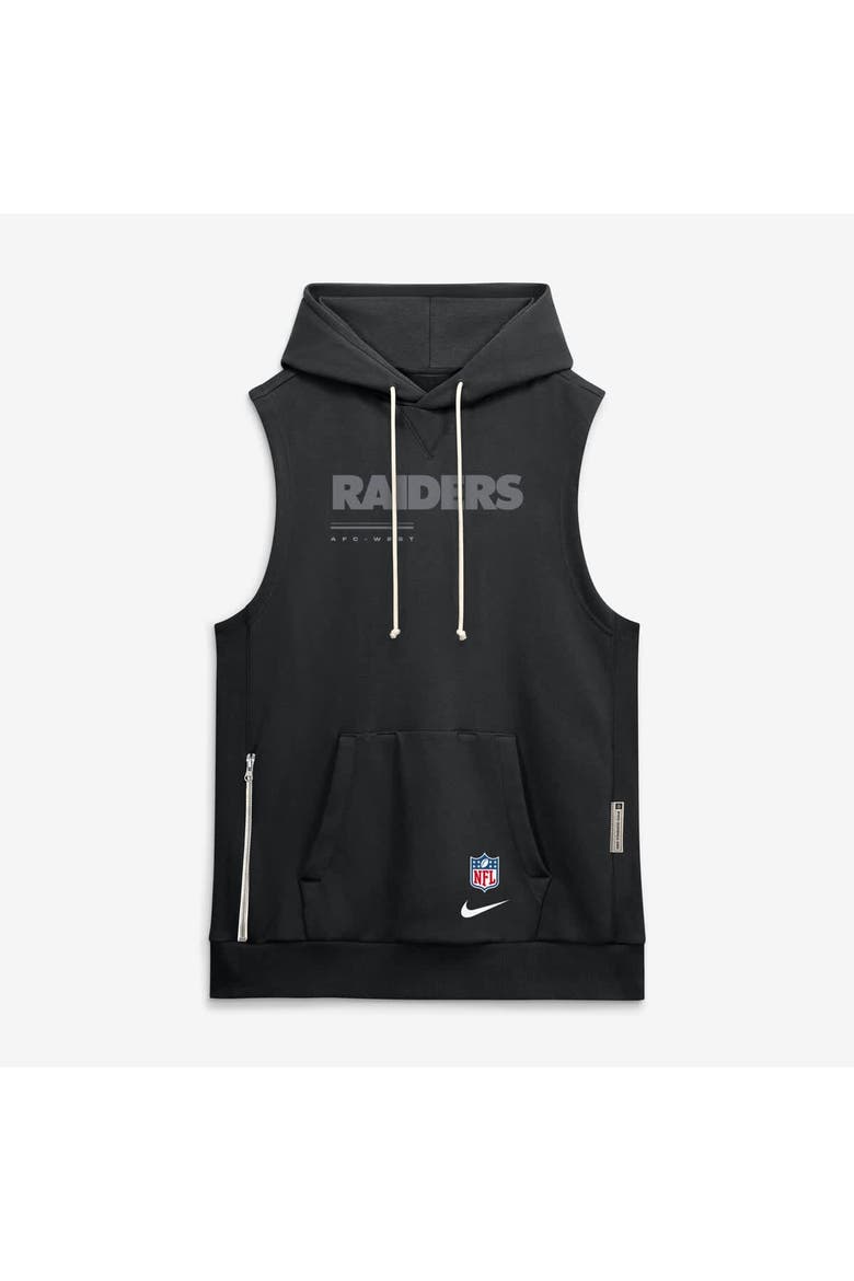 Men's Nike Black Las Vegas Raiders Sideline Standard Issue Dri-FIT Sleeveless Hoodie, Alternate, color, Black
