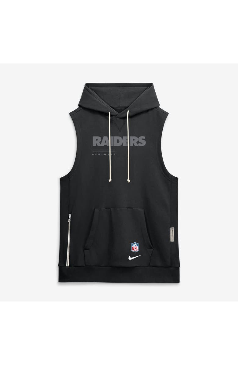 Nike Men's Nike Black Las Vegas Raiders Sideline Standard Issue Dri-FIT Sleeveless Hoodie, Alternate, color, Black