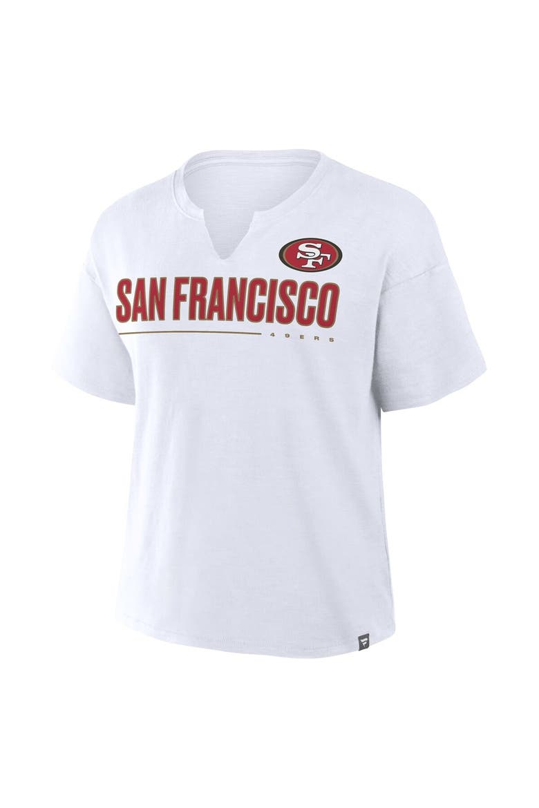Women's Fanatics White San Francisco 49ers Redzone Slub Boxy T-Shirt, Alternate, color, White