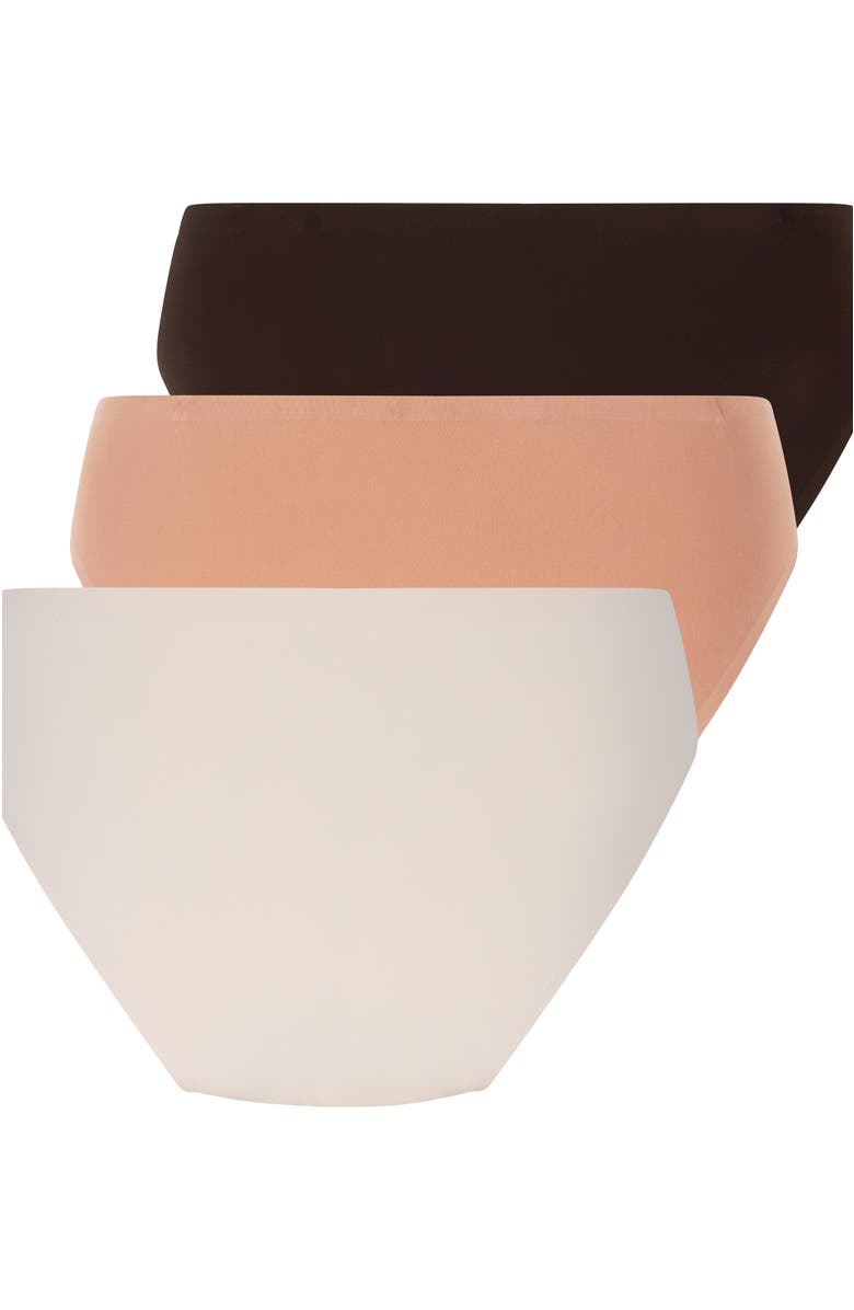 Hunkemöller 3-Pack Invisible Brazilian, Alternate, color, Brown