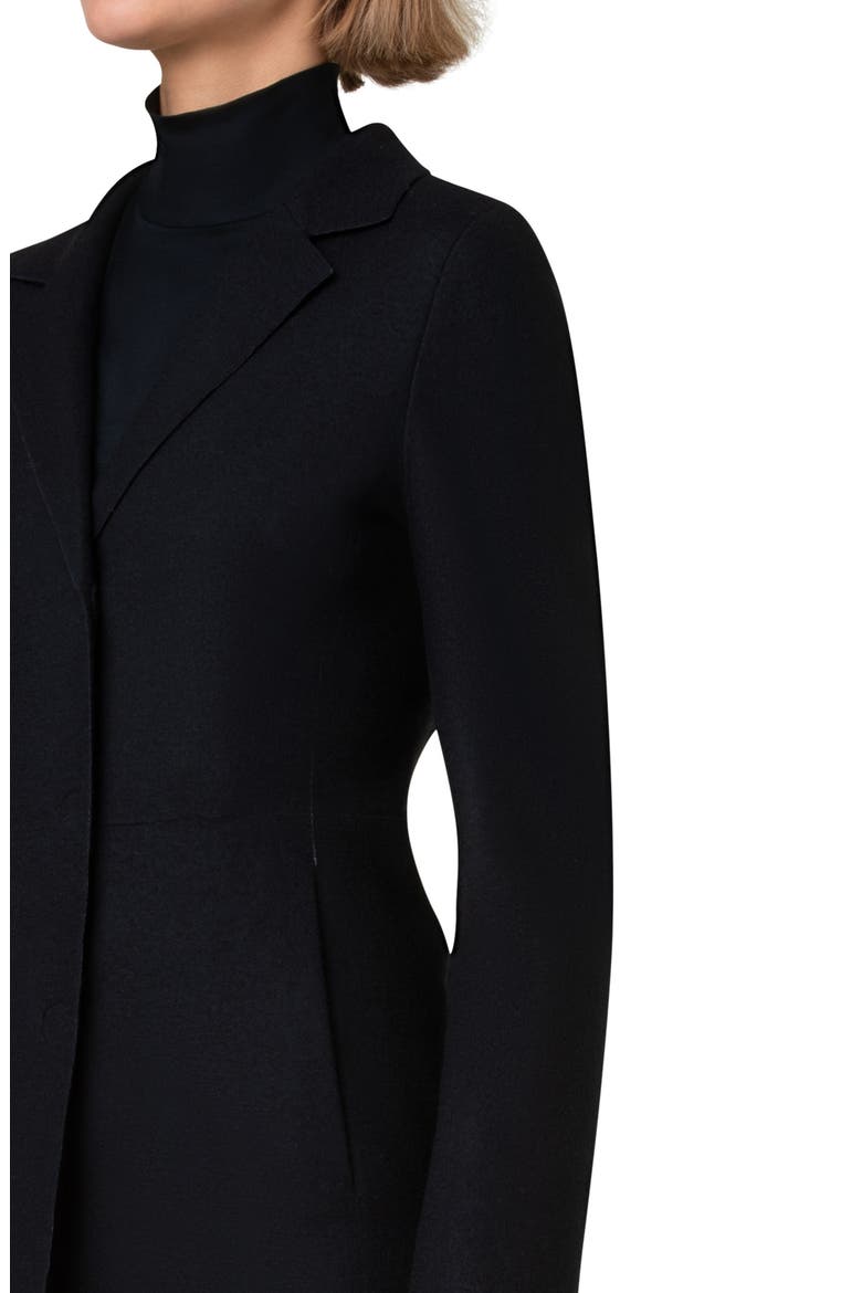 Felted Wool Long Jacket, Alternate, color, BLACK