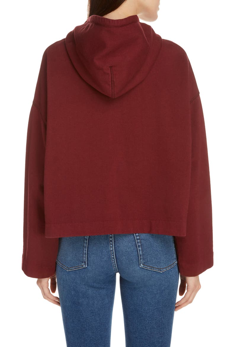 Joghy Embossed Logo Crop Hoodie, Alternate, color, CHOCOLATE BROWN