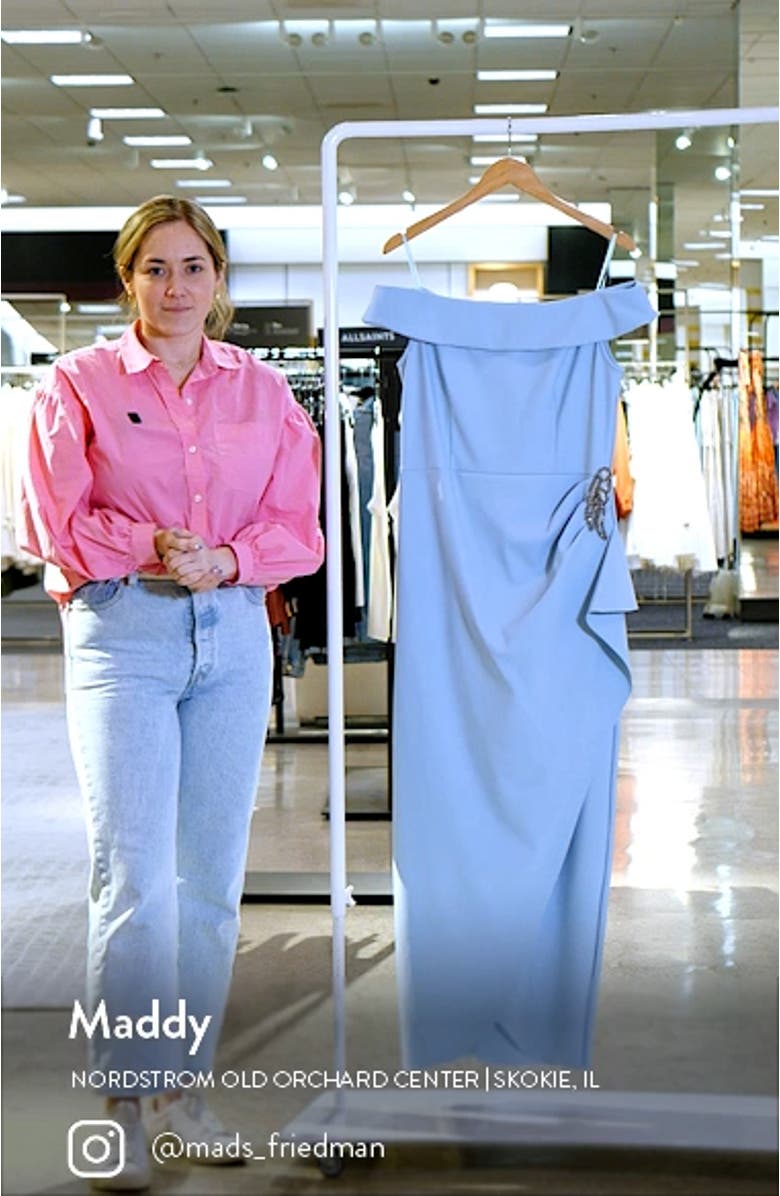 Off the Shoulder Side Swept Evening Gown, sales video thumbnail