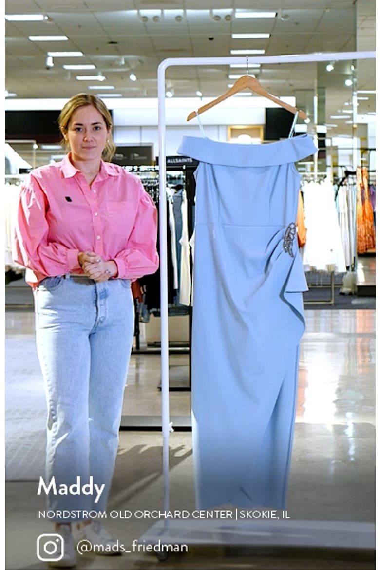 Off the Shoulder Side Swept Evening Gown video
