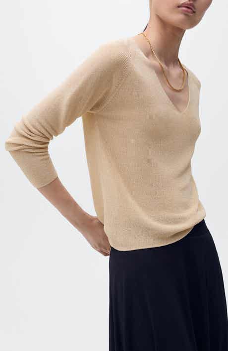 Metallic V-Neck Sweater