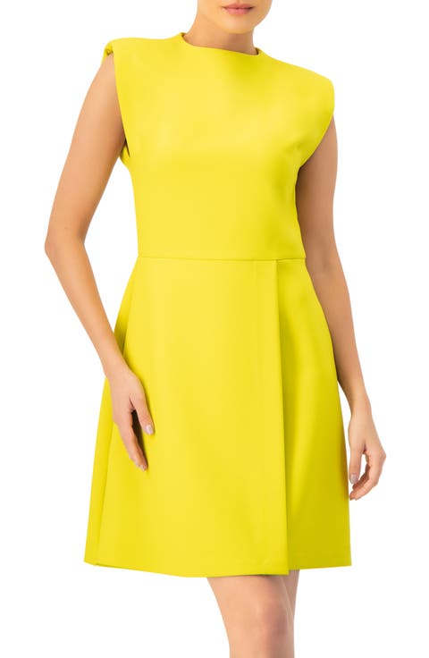 Solid Tailored A-Line Sleeveless Short Dress