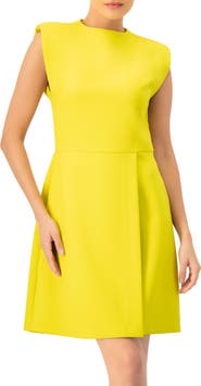 IVONNE Solid Tailored A-Line Sleeveless Short Dress