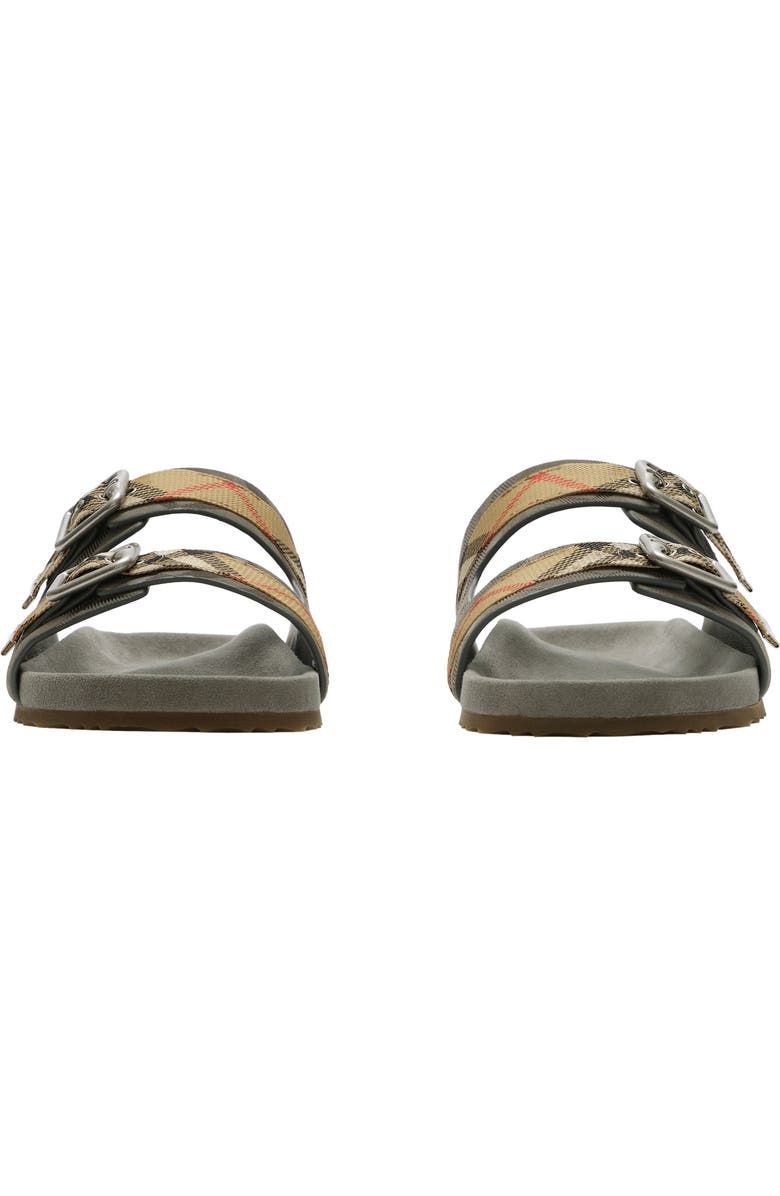 Burberry Check Suede Urchin Sandals, Alternate, color, Chino Grey