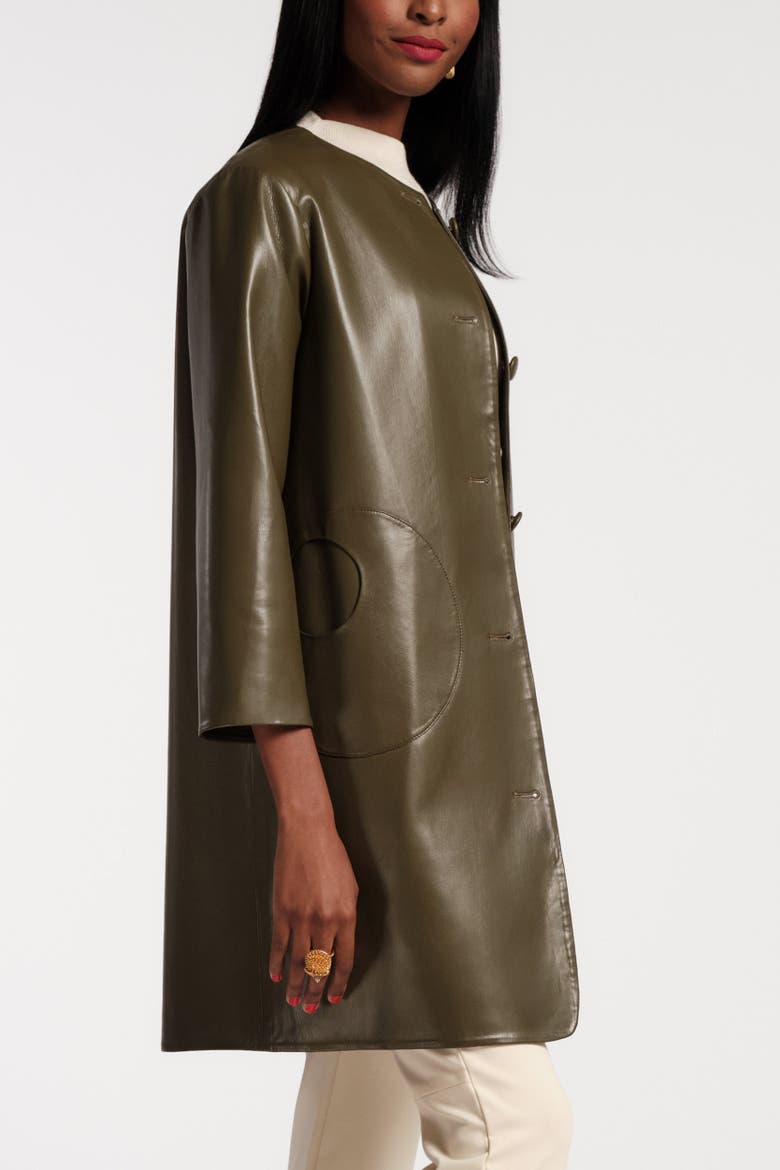 Mod Jacket Faux Leather, Alternate, color, Olive