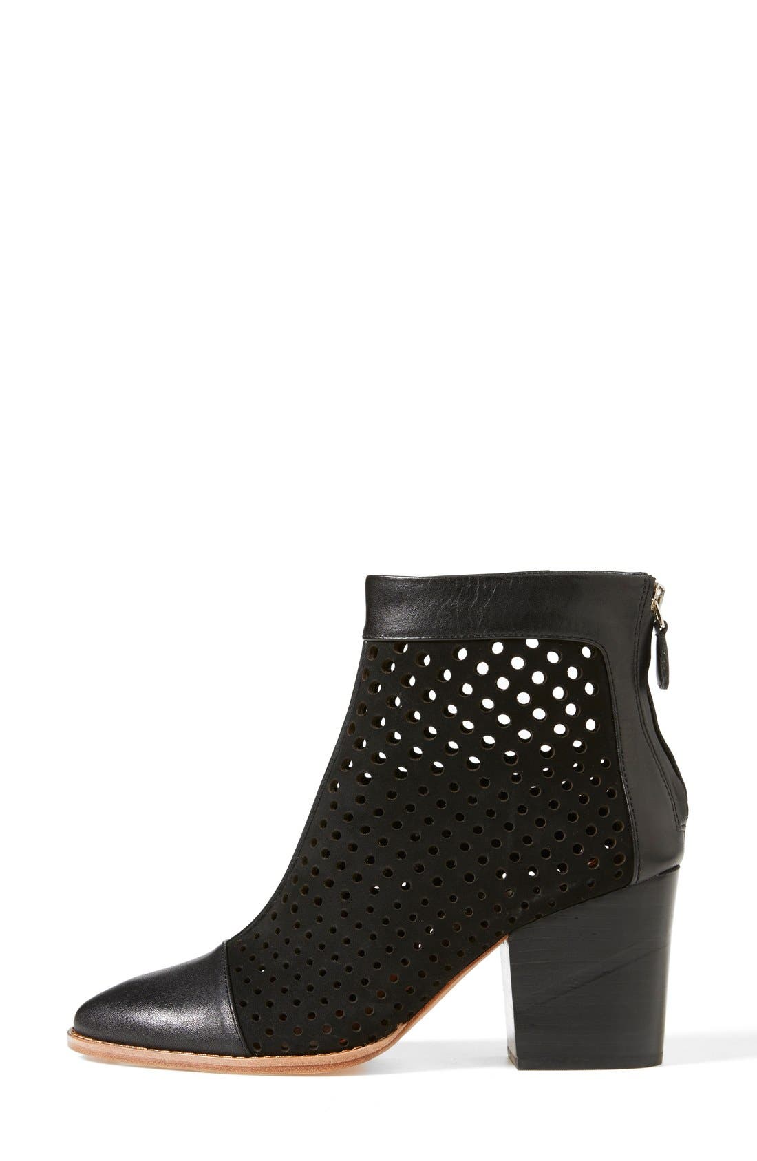 'Bedford' Block Heel Bootie, Alternate, color, BLACK