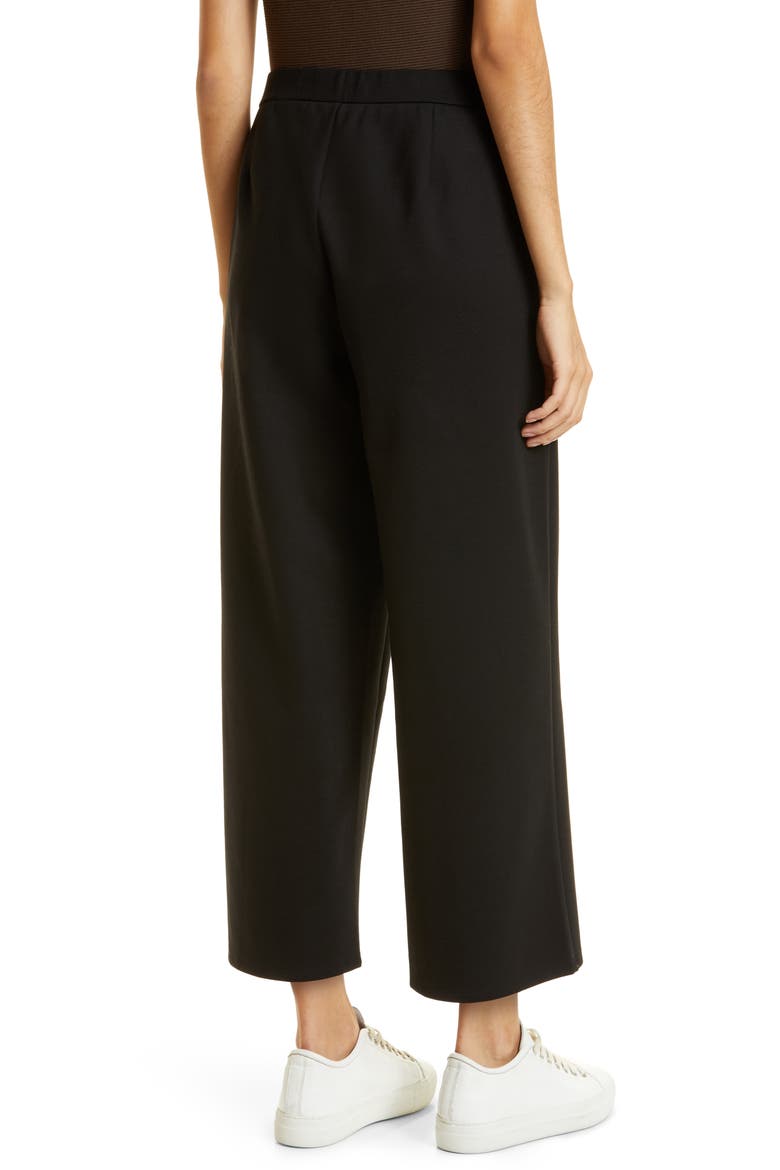 High Waist Wide Leg Ponte Pants, Alternate, color, BLACK
