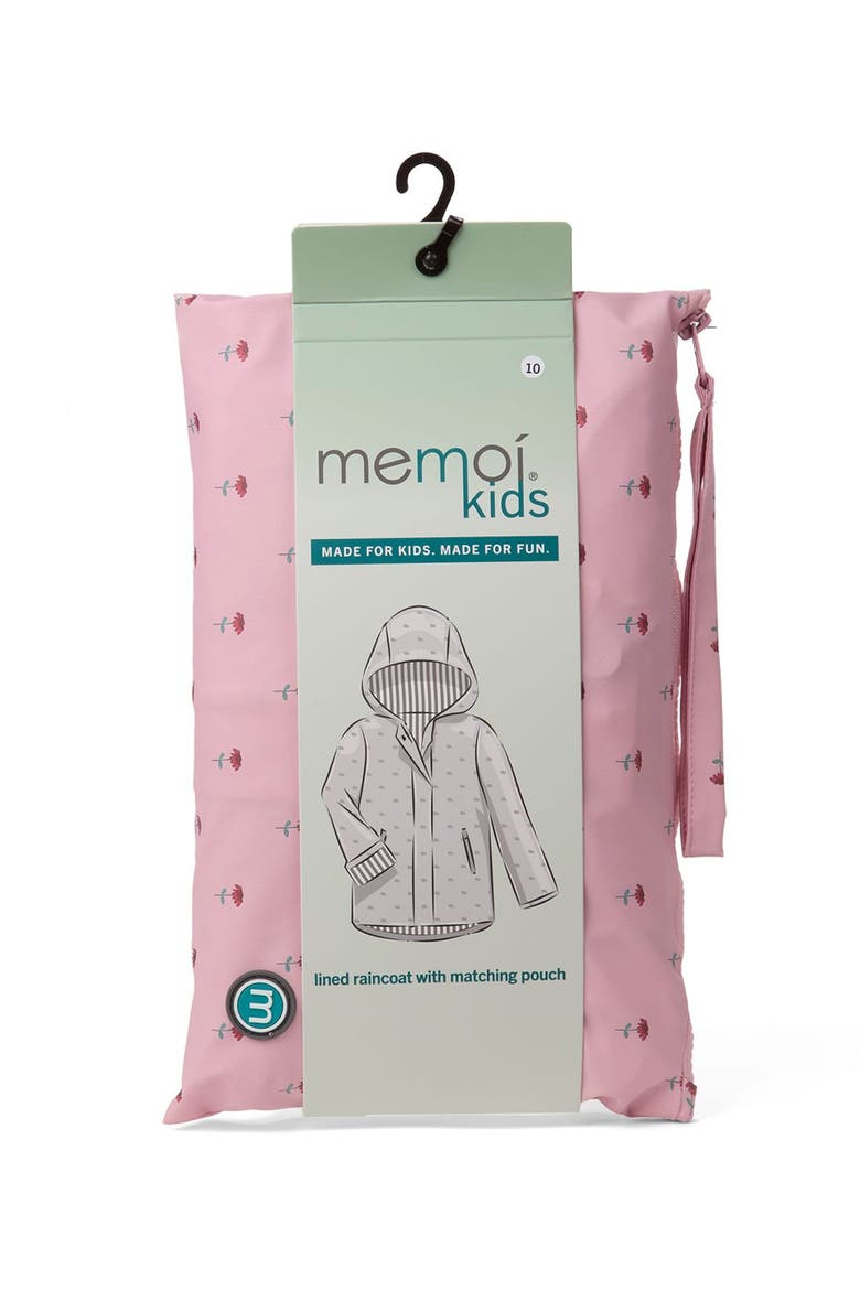 Lined Raincoat with Attached Storage Pouch, Alternate, color, Pink