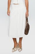 Princess Polly Heart of Gold Drop Waist Linen Blend Midi Skirt