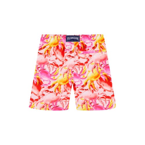 Vilebrequin Kids' Crab Ballons Ultra-light And Packable Swim Shorts In Pivoine