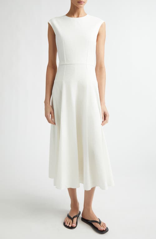 PARTOW Leroy Stretch Linen & Cotton Blend Crinkle Dress in Ivory at Nordstrom, Size 8