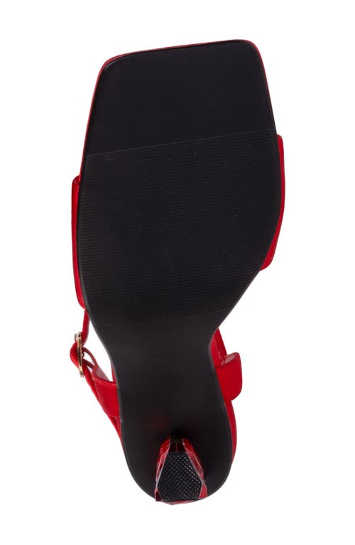 Lady Couture Rhinestone Ankle Strap Sandal In Red