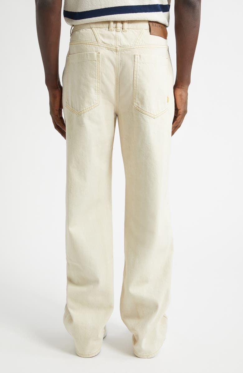 Balmain Relaxed Fit Jeans, Alternate, color, Beige