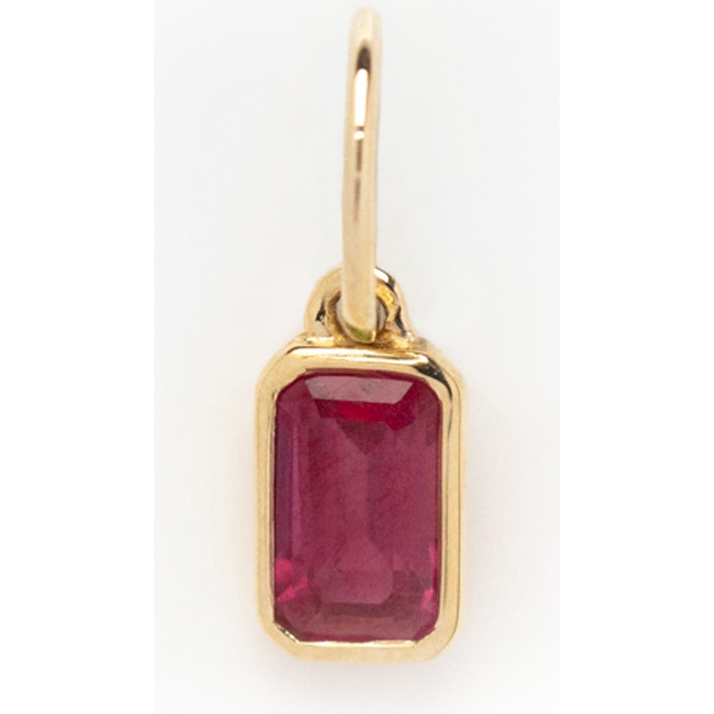 Local Eclectic Baguette Cut Birthstone Charm In Gold