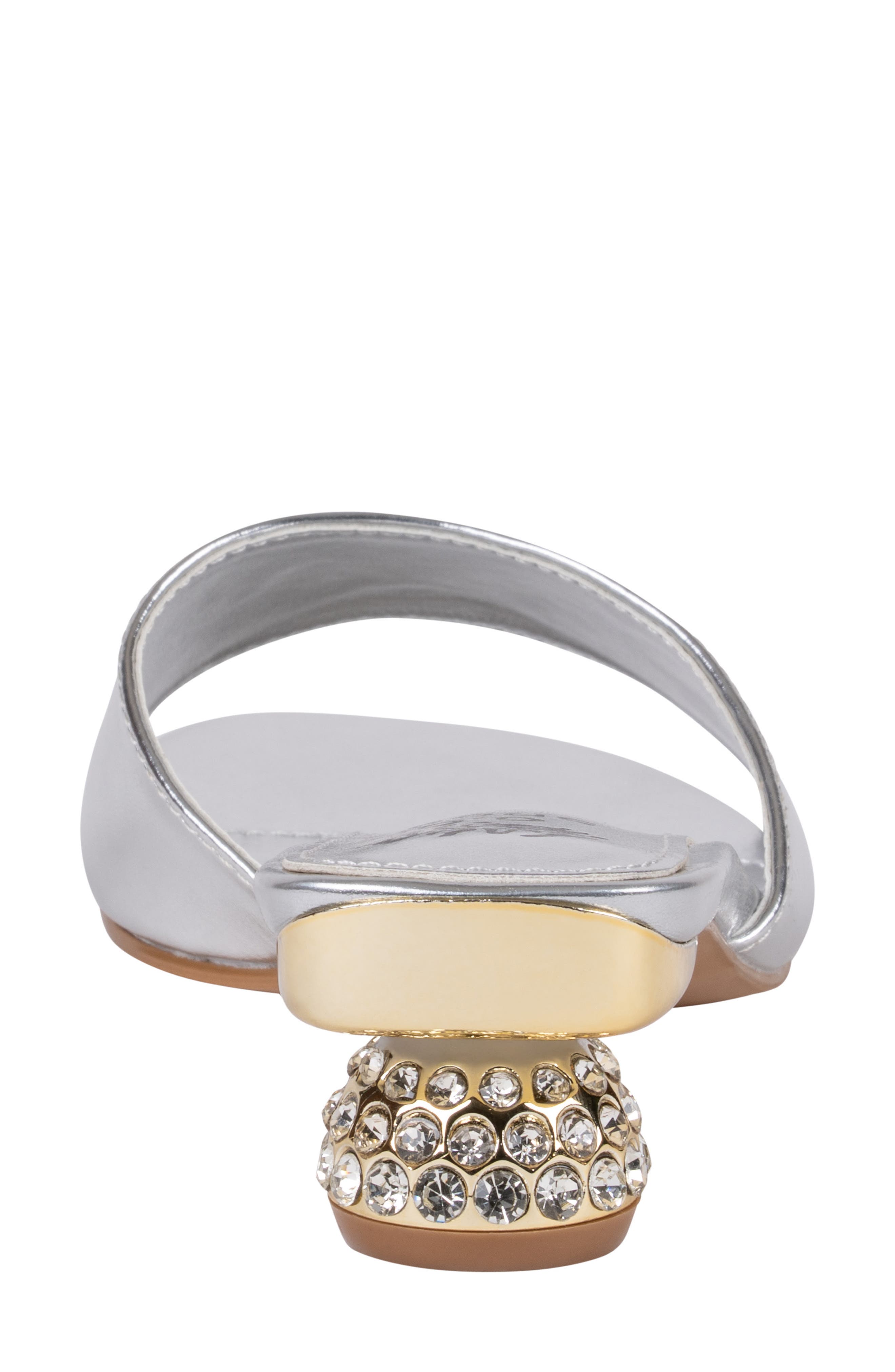 Noho Crystal Embellished Heel Slide Sandal, Alternate, color, SILVER