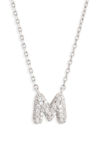 Leith Cubic Zirconia Initial Pendant Necklace