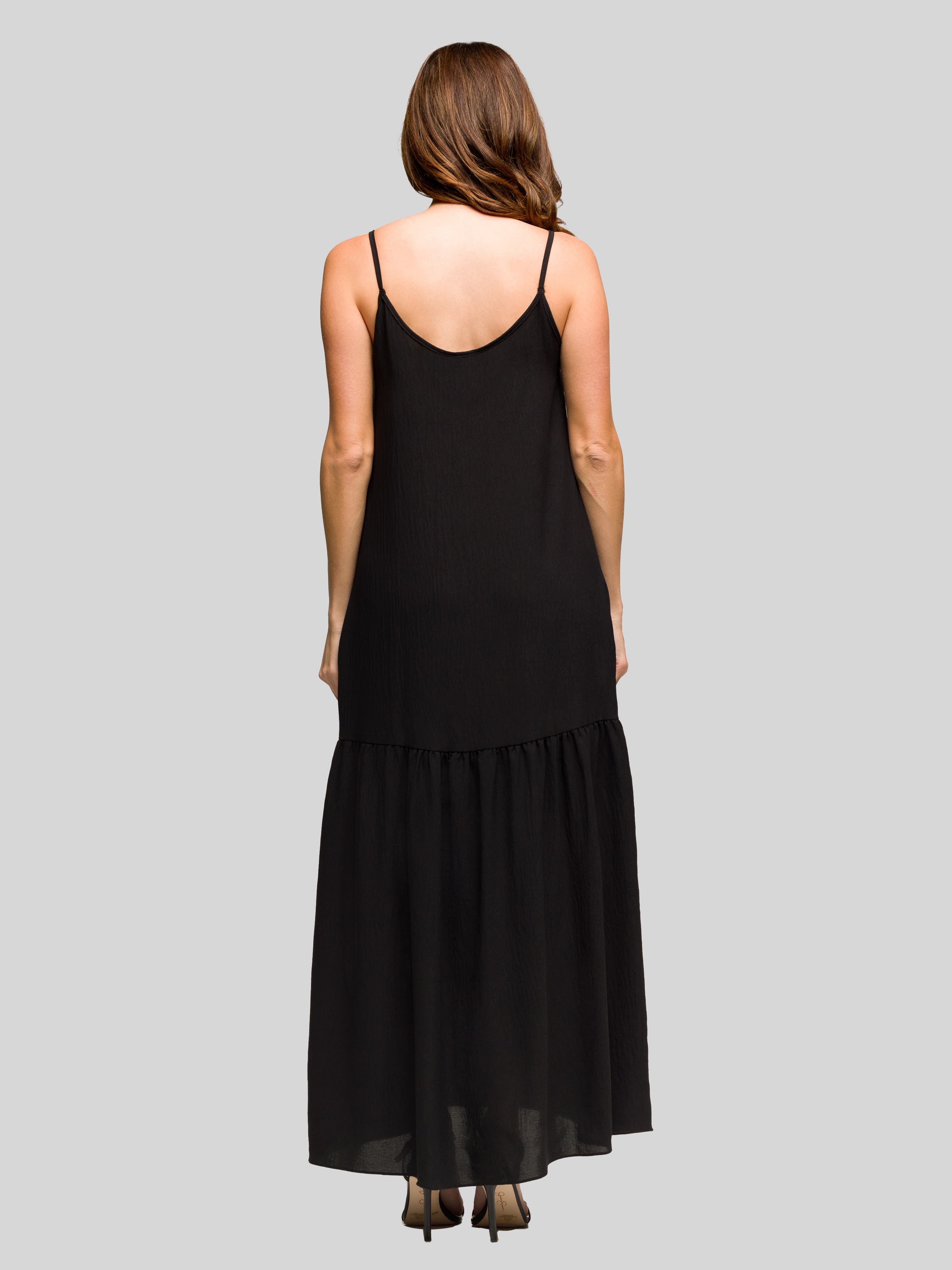 black pocket maxi dress LOFT Beach Strapless Mixed Media Pocket Maxi Dress