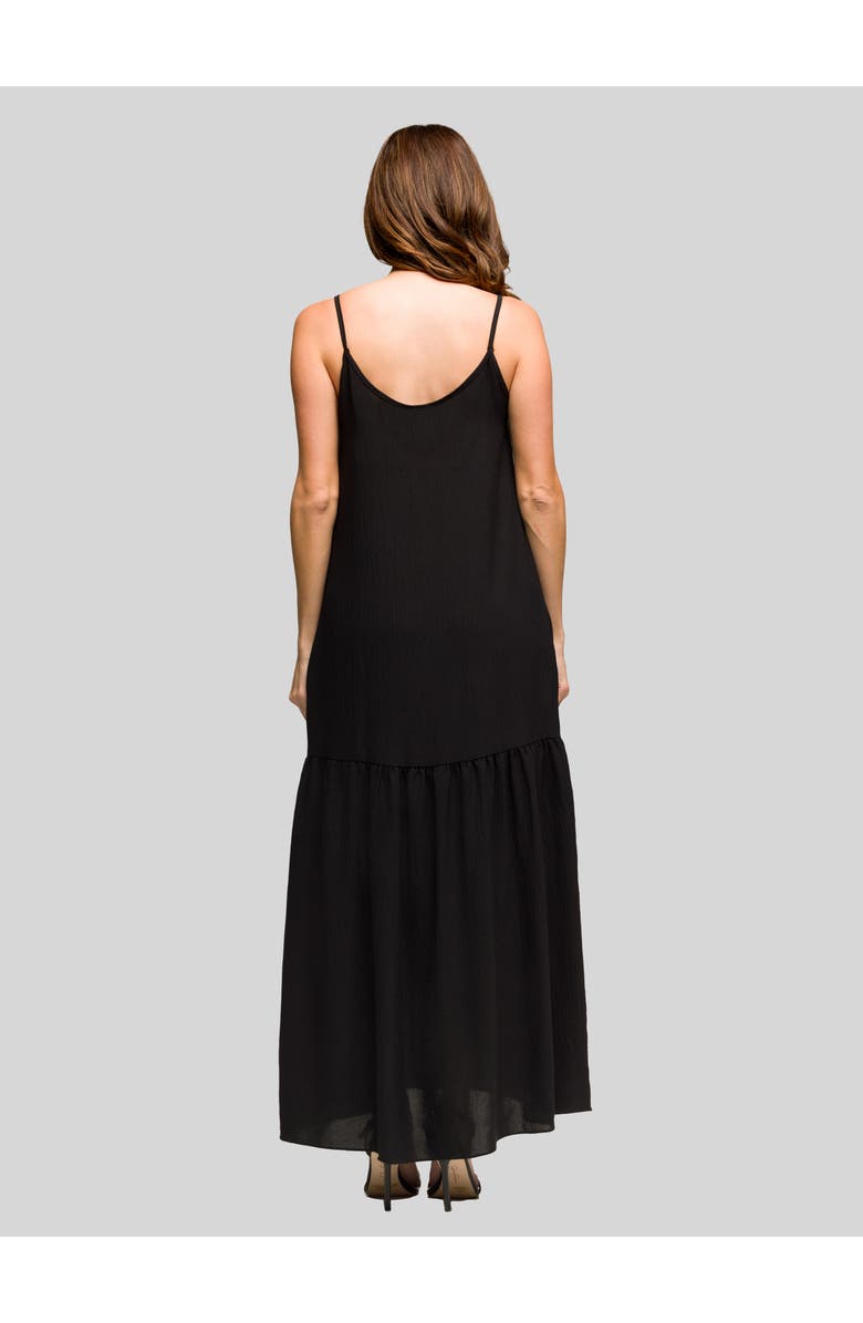 24seven Comfort Apparel Lightweight Spaghetti Strap Pocket Maxi Dress, Alternate, color, Black