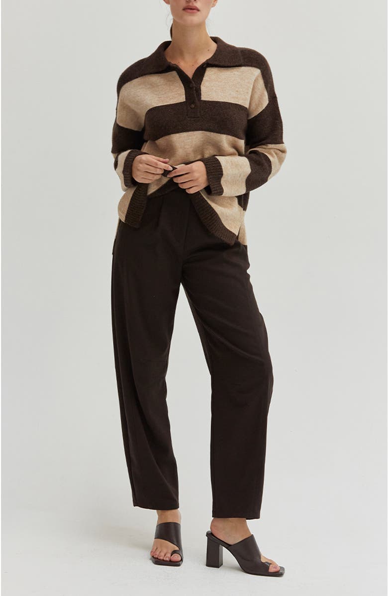 CRESCENT Stripe Polo Sweater, Alternate, color, 