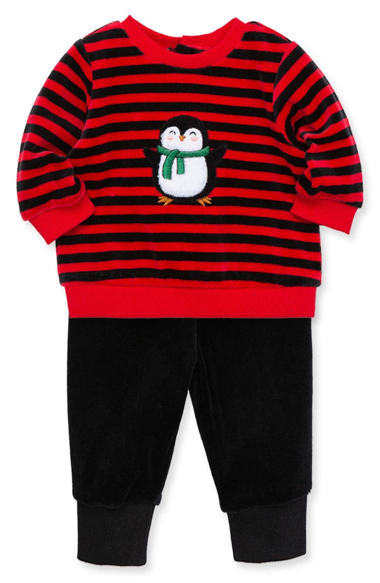 Little Me Penguin Sweater & Pants Set, Alternate, color, 