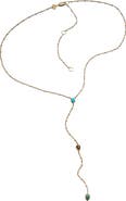 Jennifer Zeuner Daphne 18k Gold Plate Lariat Necklace
