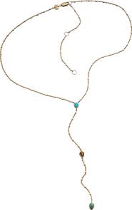 Jennifer Zeuner Daphne 18k Gold Plate Lariat Necklace