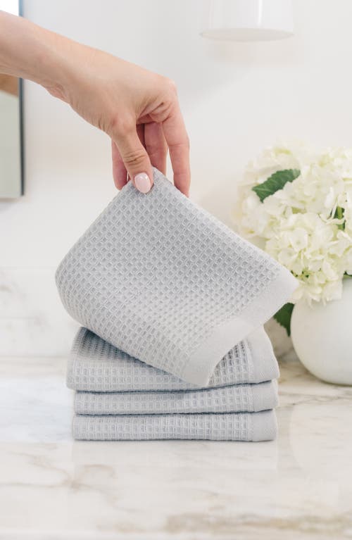 Cozy Earth 4-pack Waffle Washcloths In Gray